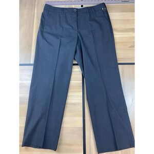LUISA CERANO Women's Charcoal Gray Virgin Wool Blend Dress Pants Size 14